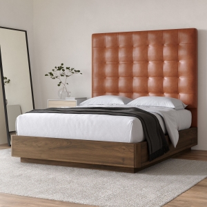 Grid Tufted Wall Mounted Headboard - Vegan Leather